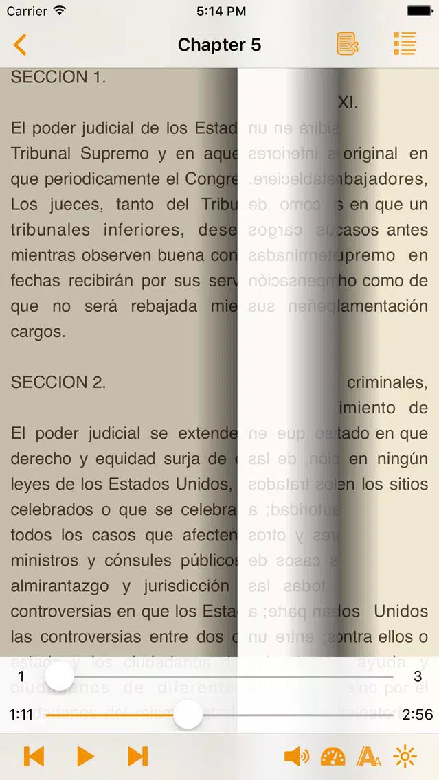 USA Constitution. Spanish Audiobook Screenshots
