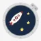 Cosmonaut Cartoon Rocket Ufo Odyssey through Space