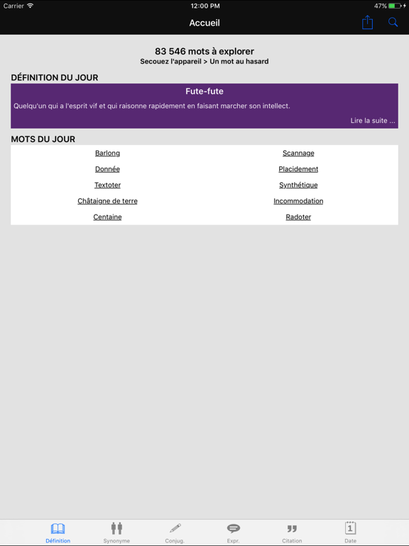تصاویر Dictionnaire Linternaute iPad
