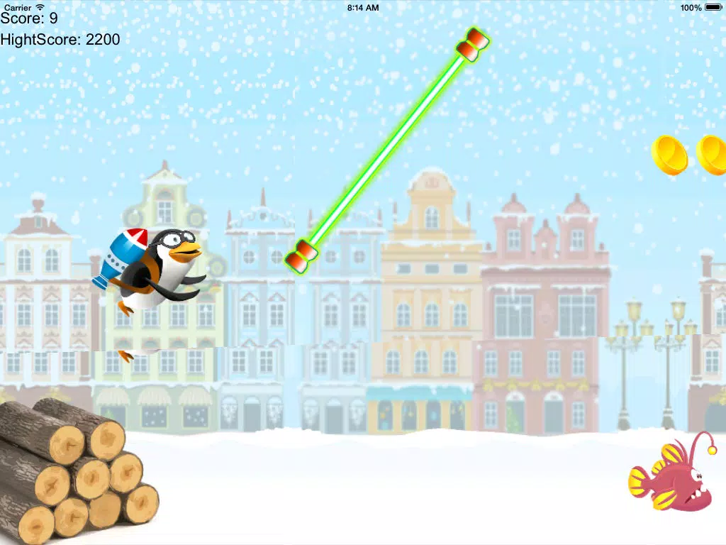 Impossible Rocket Penguin Snow Jumping Free - Flappy Bird Edition iPad 应用截图