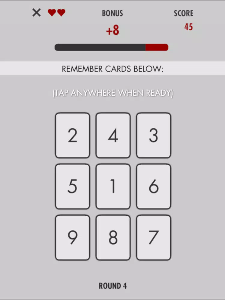 Brain Cards Game iPad Screenshots