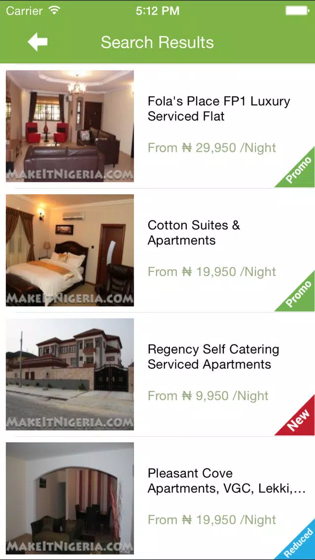 MakeItNigeria Apartment, Car & Hotel Rentals Screenshots