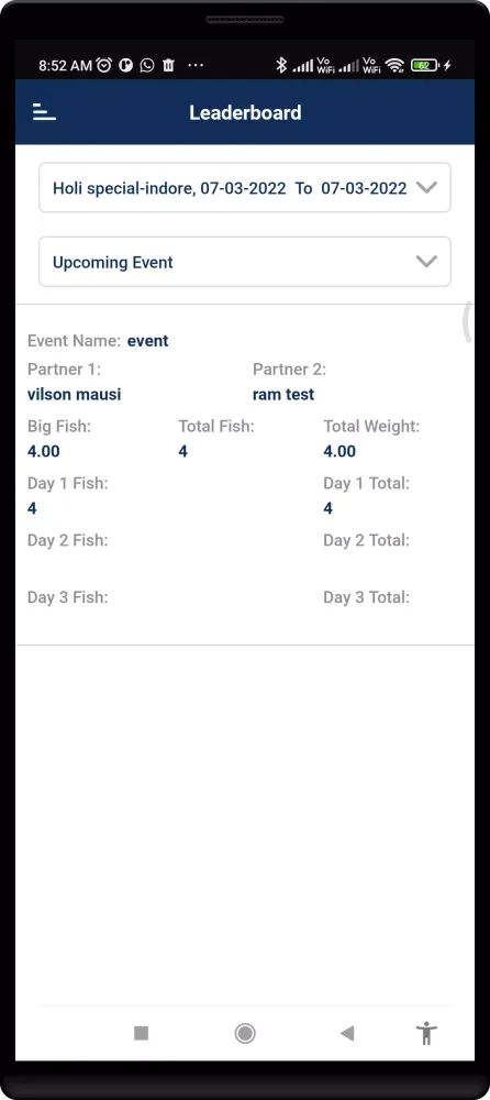 Live Leaderboard Screenshots