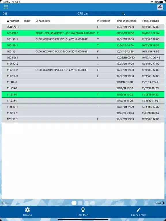 AppTrak First Response iPad Screenshots