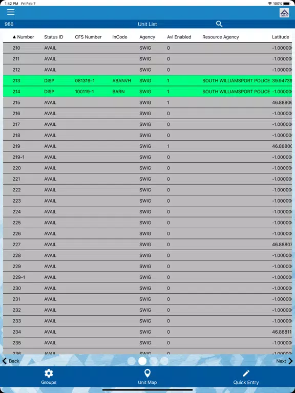 AppTrak First Response iPad Screenshots