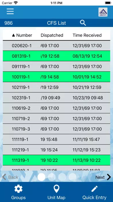AppTrak First Response Screenshots