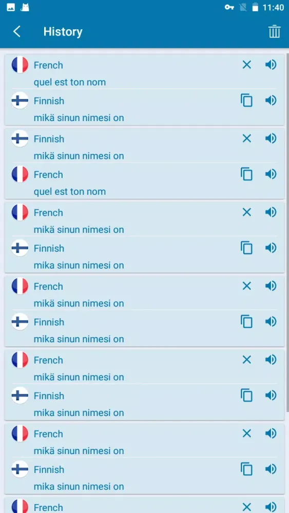 Finnish French Translation Screenshots