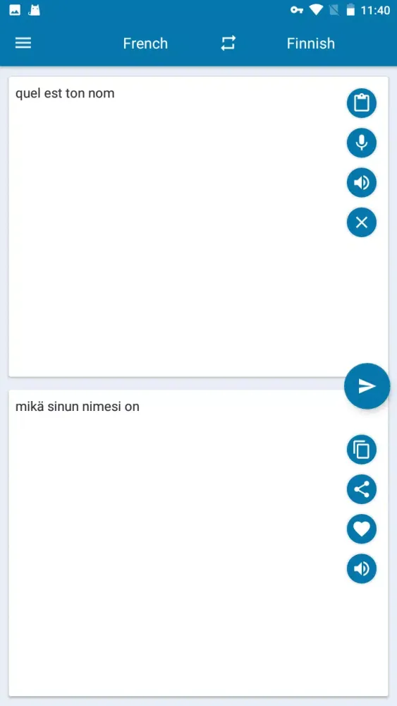 Finnish French Translation Screenshots