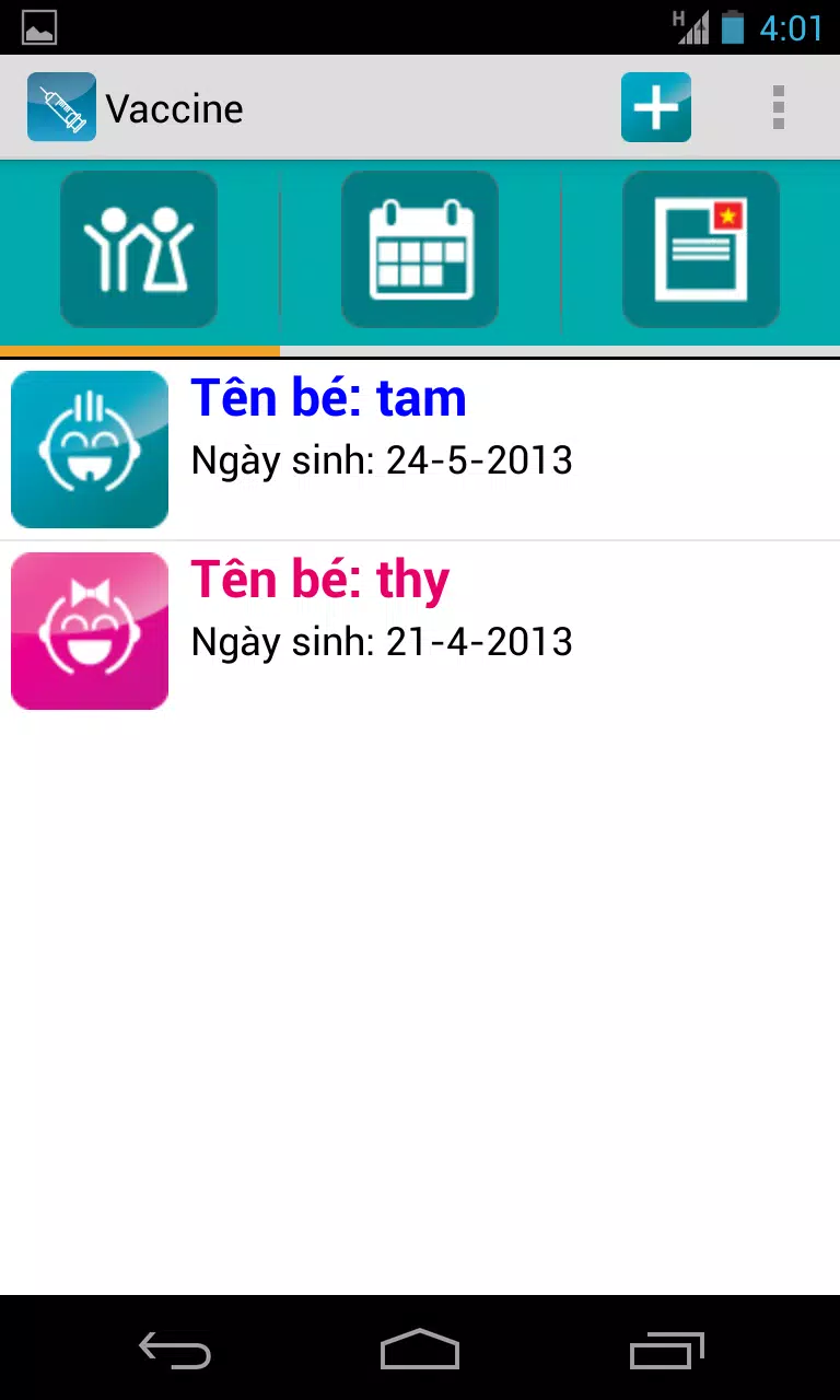 Quản lý lịch tiêm chủng Screenshots