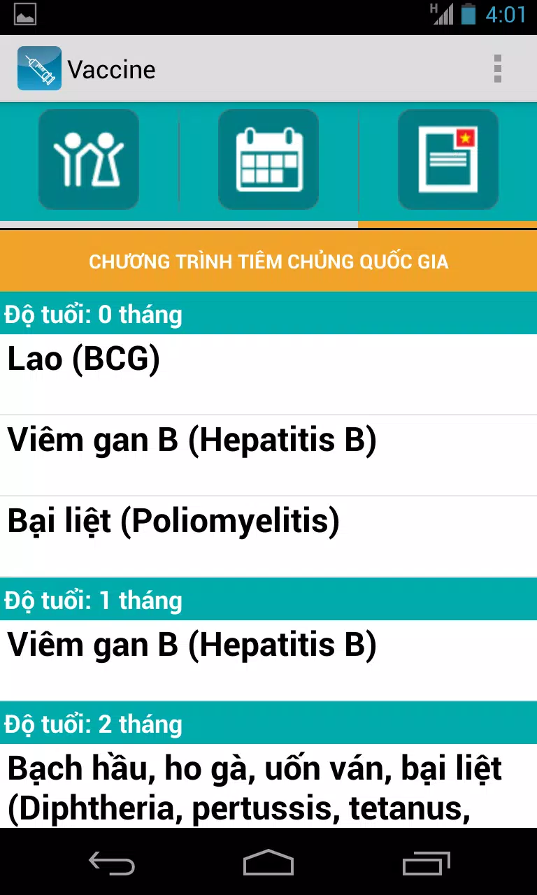 Quản lý lịch tiêm chủng Screenshots