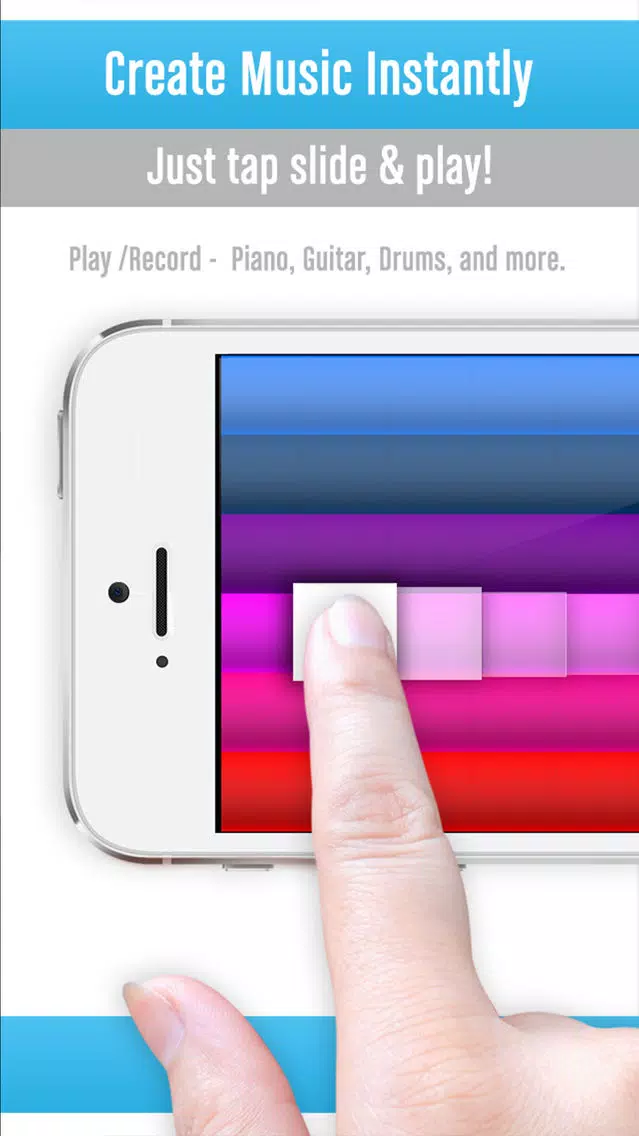 Fingertip Maestro - Play piano chords, learn best guitar, fun drums, great music keyboard. Compose, share, record & export tagged HD PRO audio. Screenshots