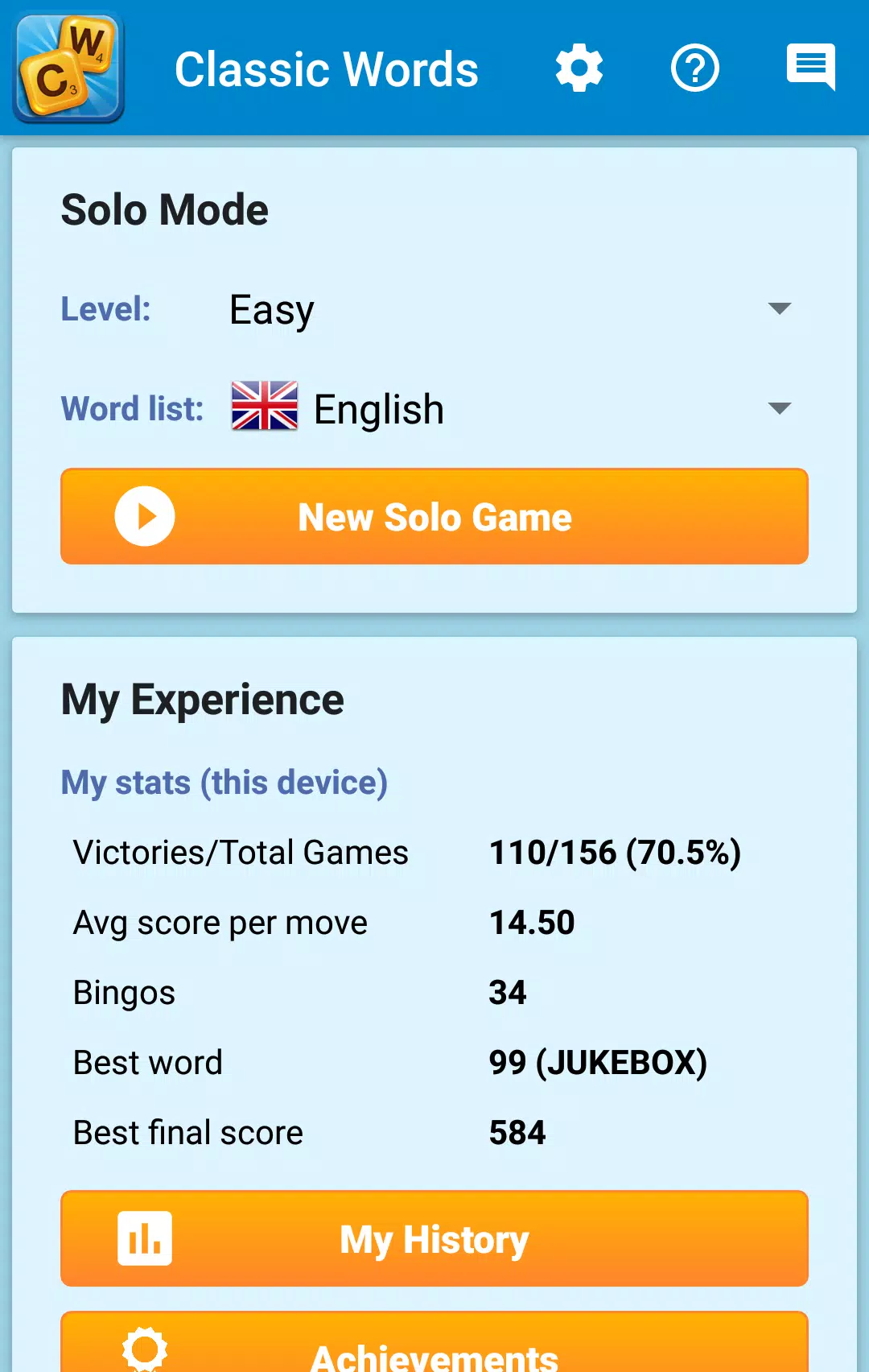 Classic Words Solo Screenshots