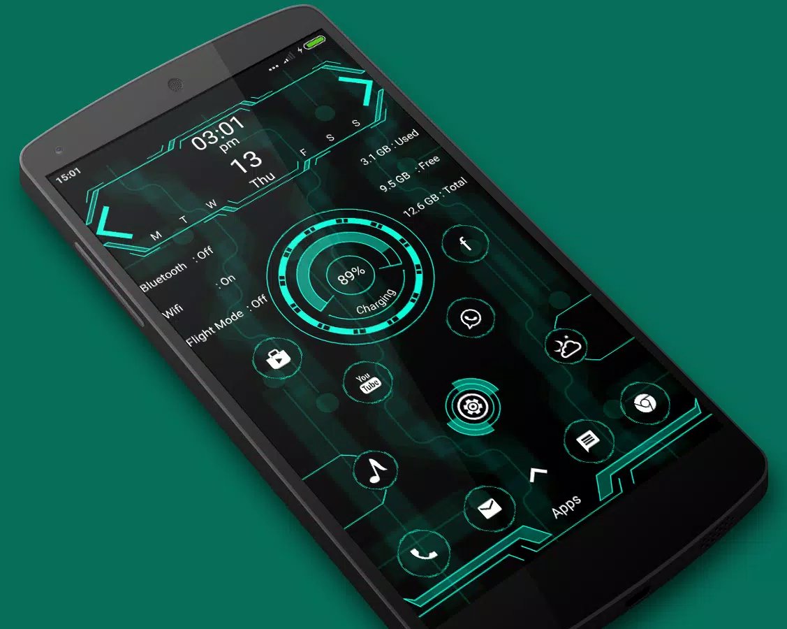 Hi-tech snappy launcher -theme Screenshots