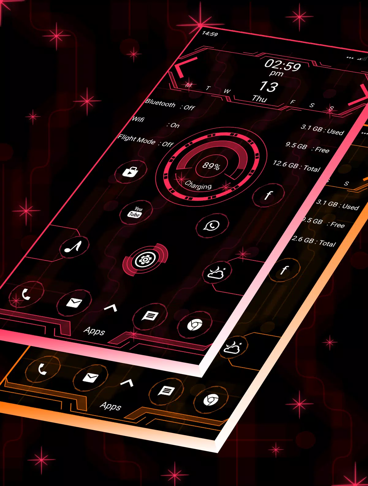 Hi-tech snappy launcher -theme Screenshots