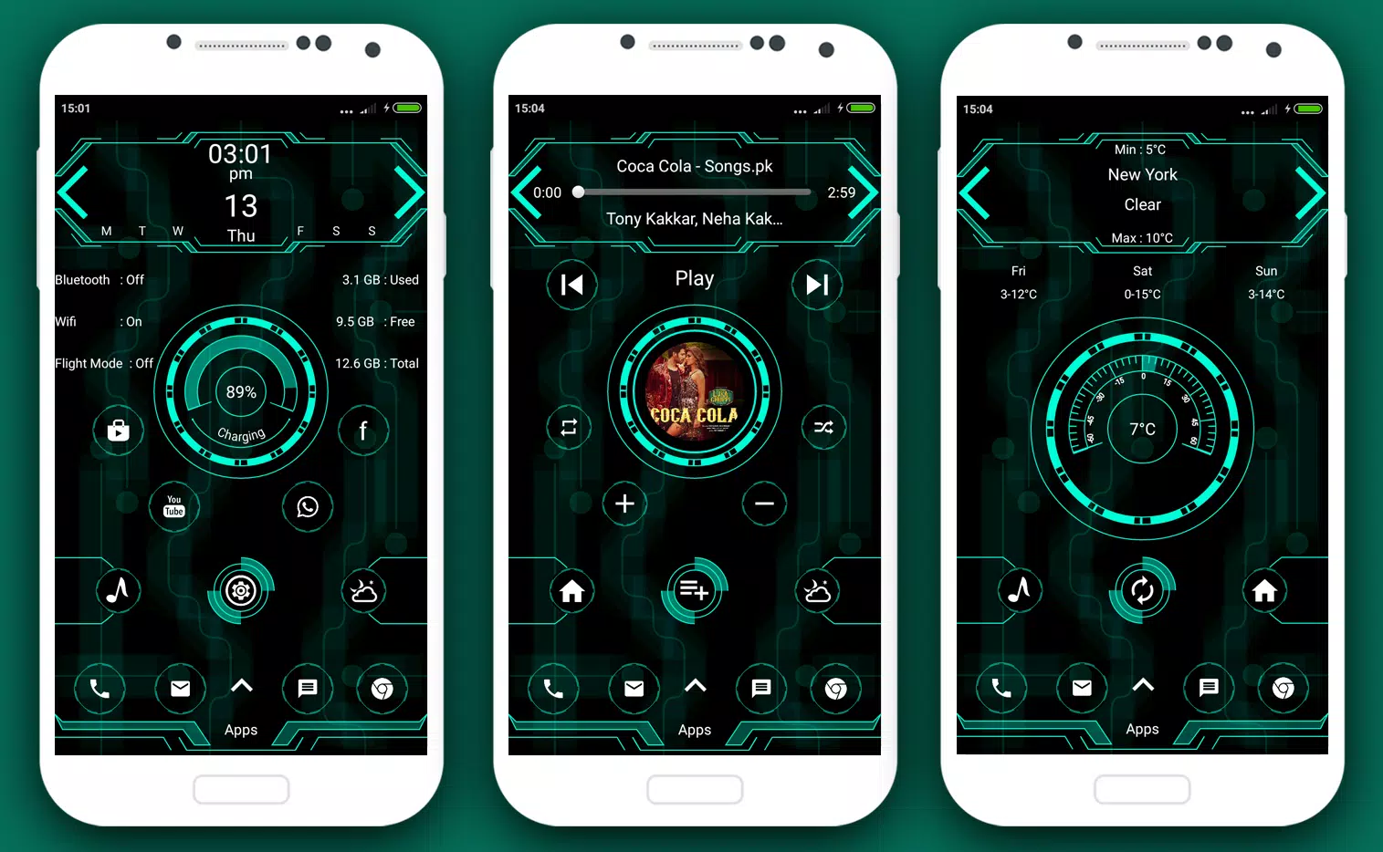 Hi-tech snappy launcher -theme Screenshots