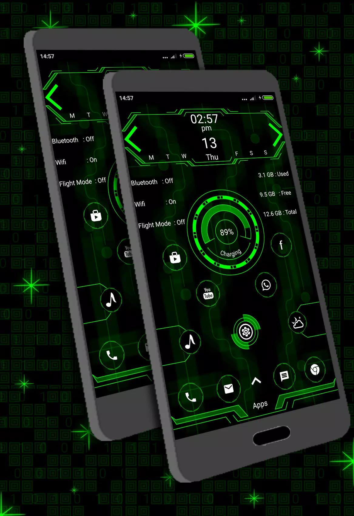 Hi-tech snappy launcher -theme Screenshots
