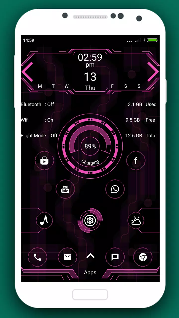 Hi-tech snappy launcher -theme Screenshots