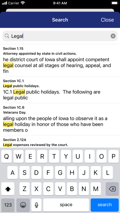 Iowa Code by PocketLaw Screenshots