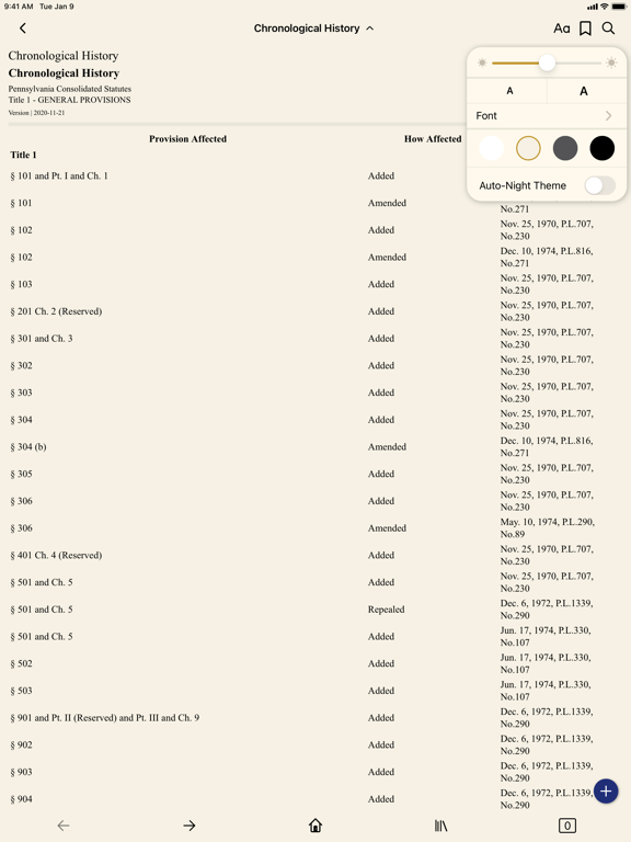 Pennsylvania Statutes Law iPad Screenshots