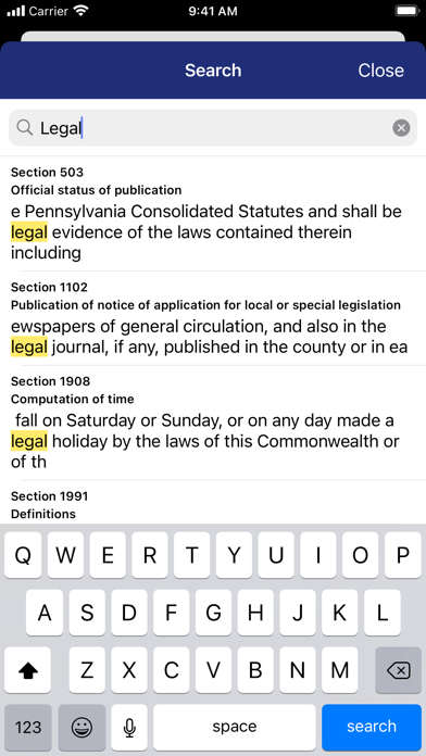 Pennsylvania Statutes Law Screenshots