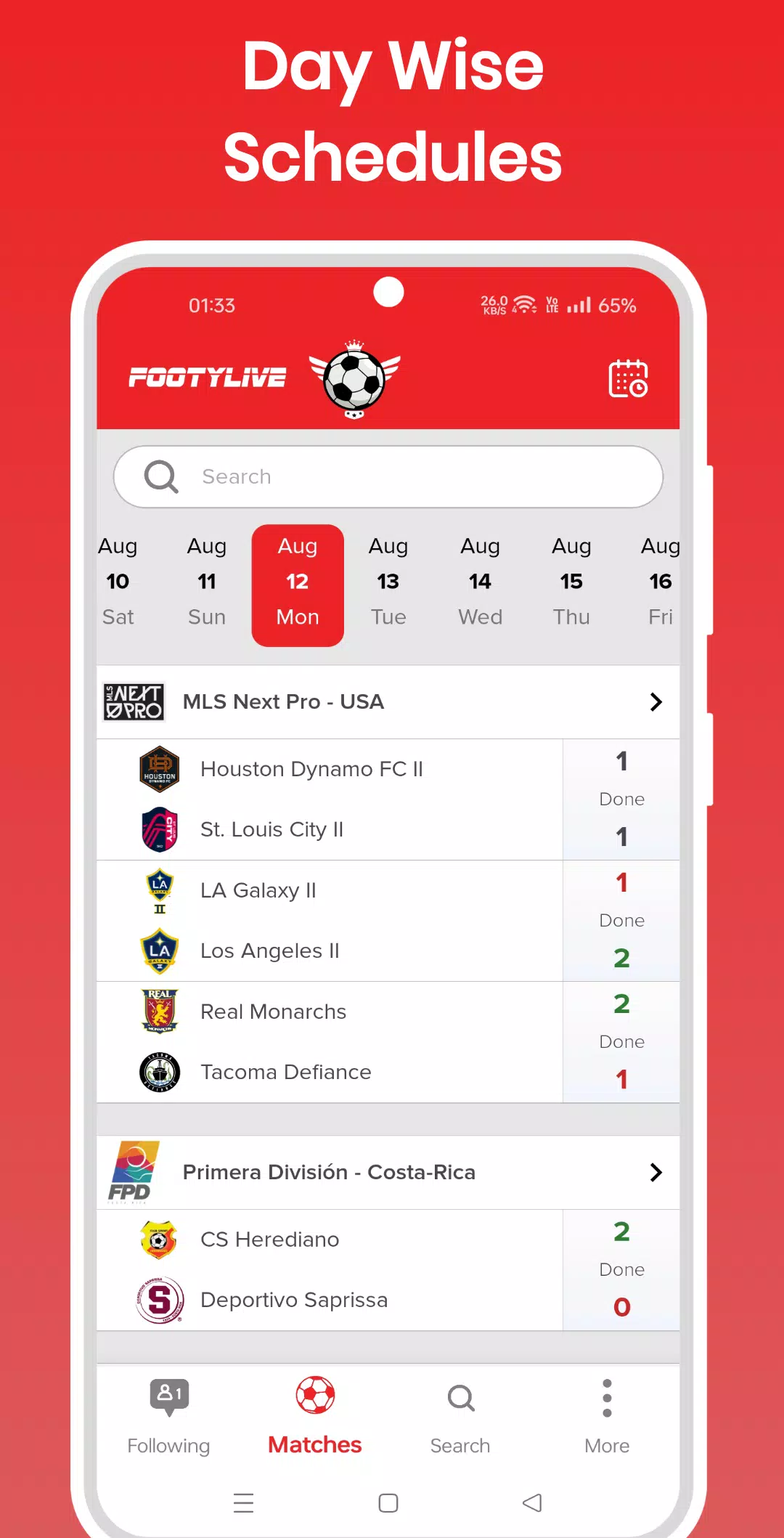 Football Live Score, Soccer स्क्रीनशॉट