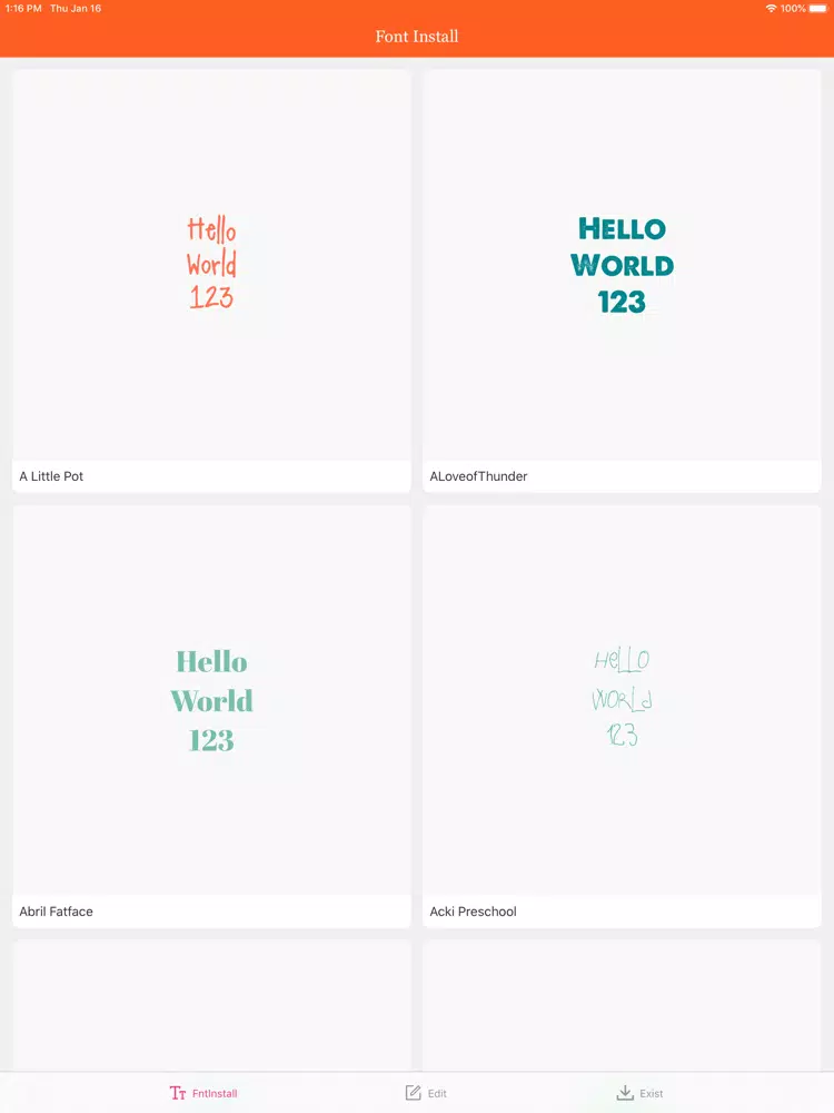 Fonts Install - Cool Fonts iPad Screenshots