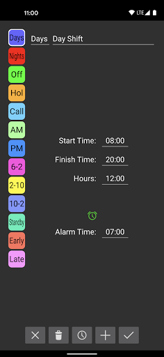 Shift Work Calendar Screenshots