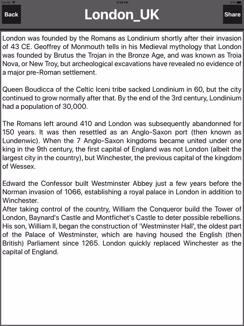 London UK Travel Map Offline iPad Screenshots