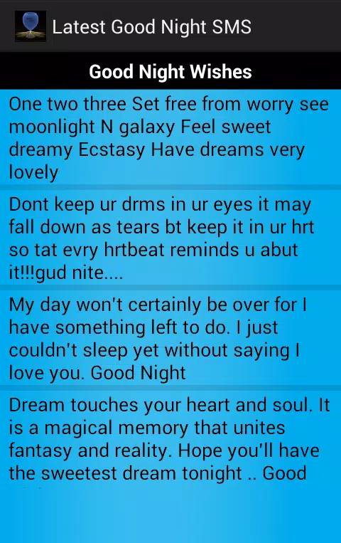 Latest Good Night SMS Screenshots