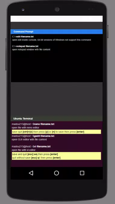 Basic Commands - Ubuntu/Window Screenshots