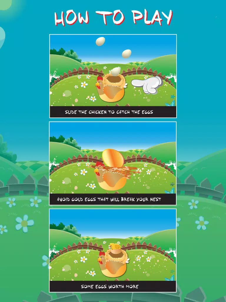 Chicken Catch - Falling Eggs From The Sky iPad Screenshots