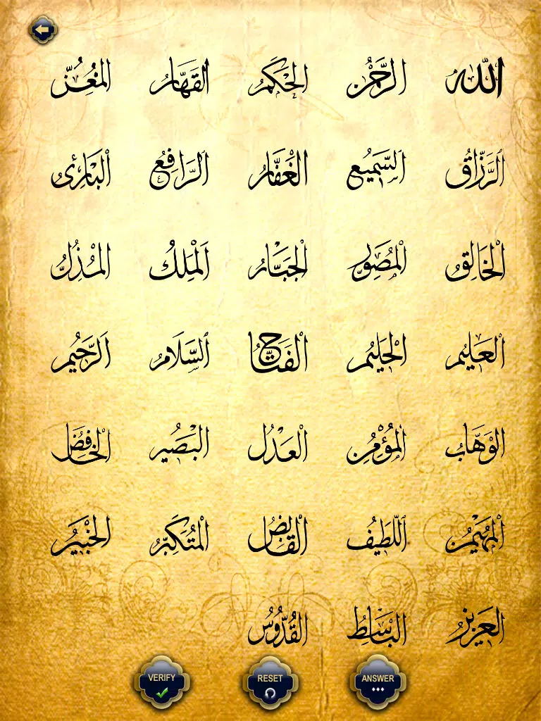 Divine Names for iPad – Memorize the 99 names of Allah iPad Screenshots