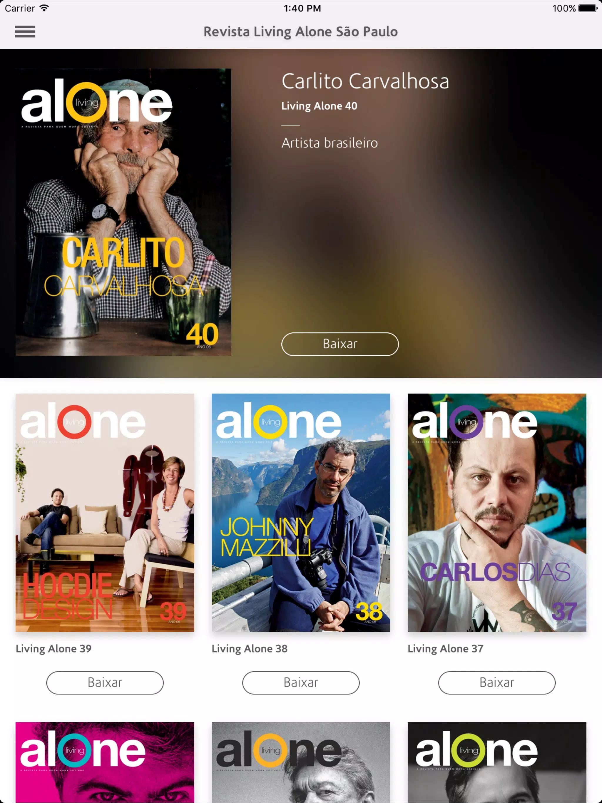 Revista Living Alone São Paulo Screenshots