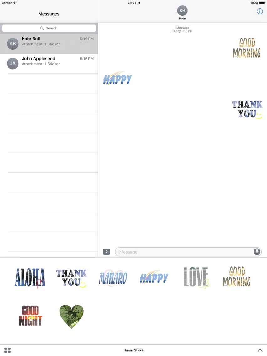 Hawaii Sticker iPad Screenshots