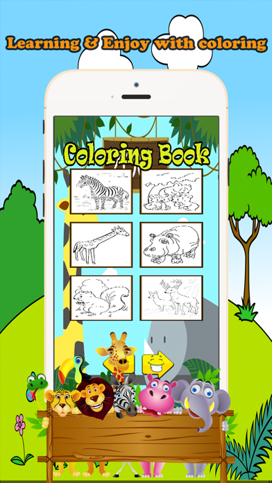 Zoo Animals Coloring Book Educational Toddler Game Screenshots