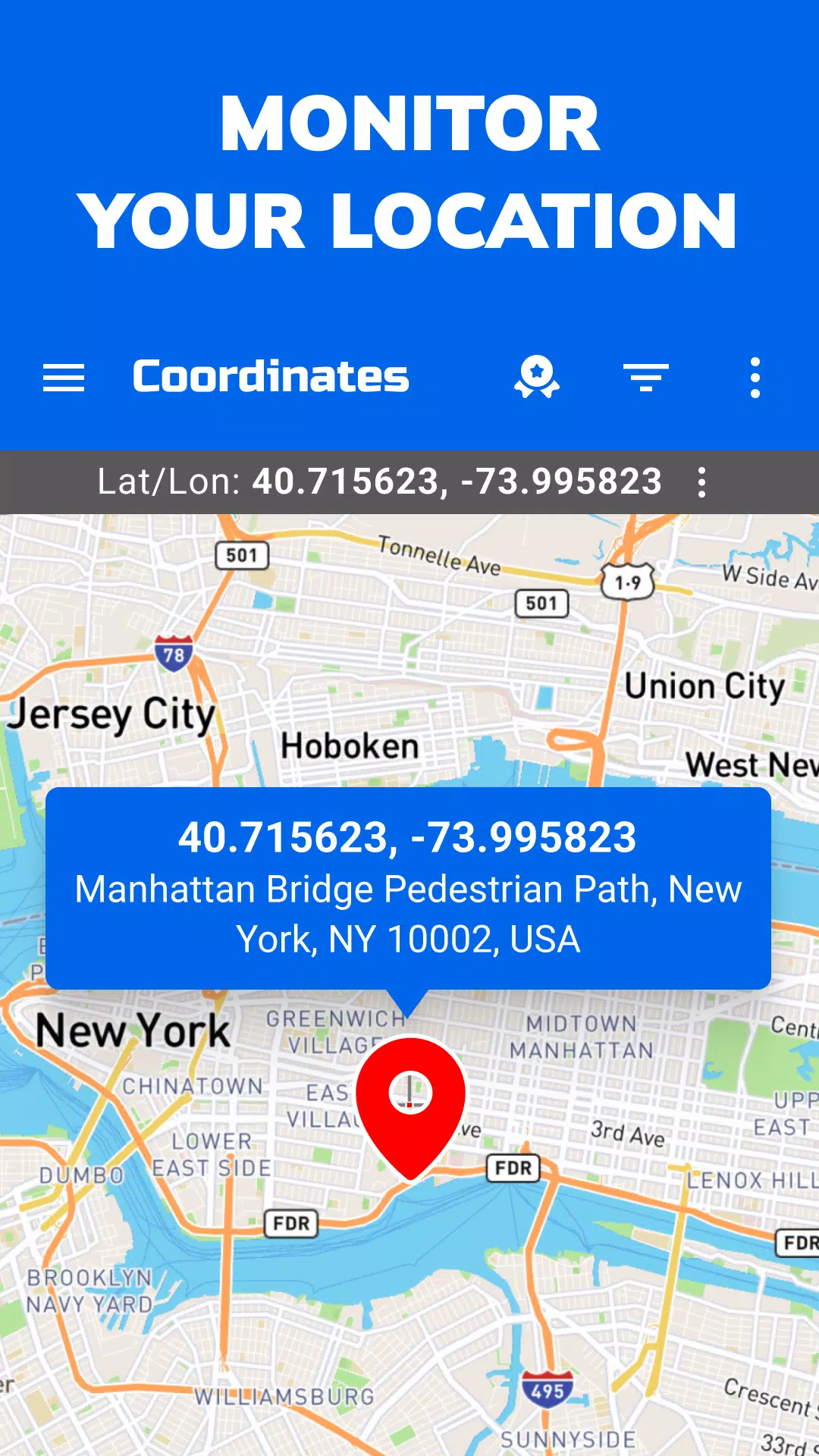 GPS Coordinates Screenshots