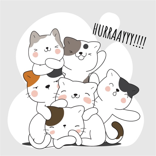 Animated Chubby Cat Stickers