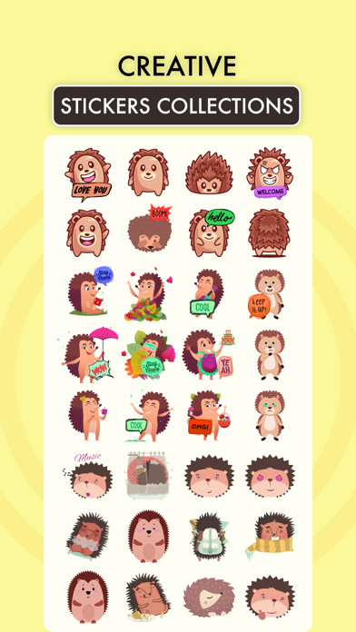 Animated HEDGEHOG Stickers Pac Screenshots