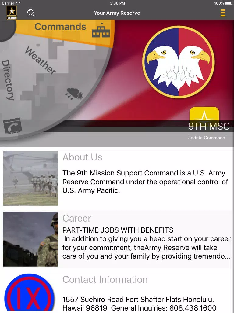 Your Army Reserve iPad Screenshots