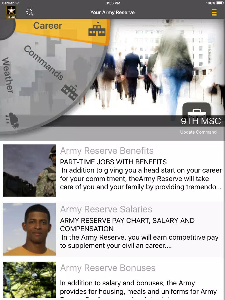 Your Army Reserve iPad Screenshots