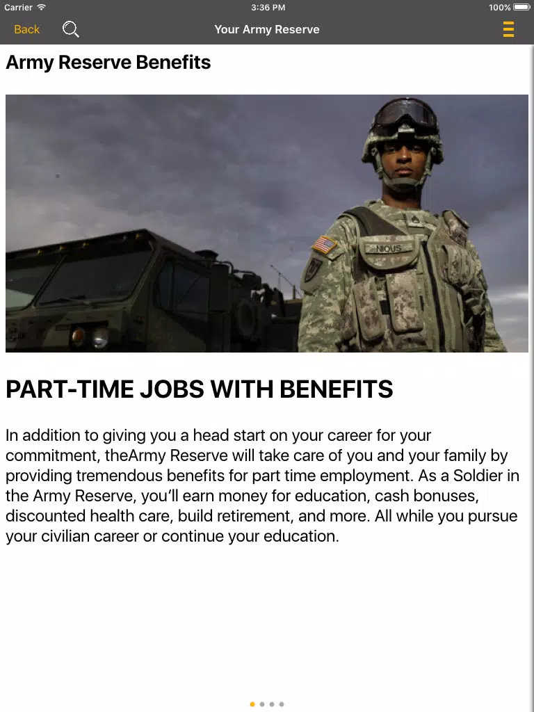 Your Army Reserve iPad Screenshots