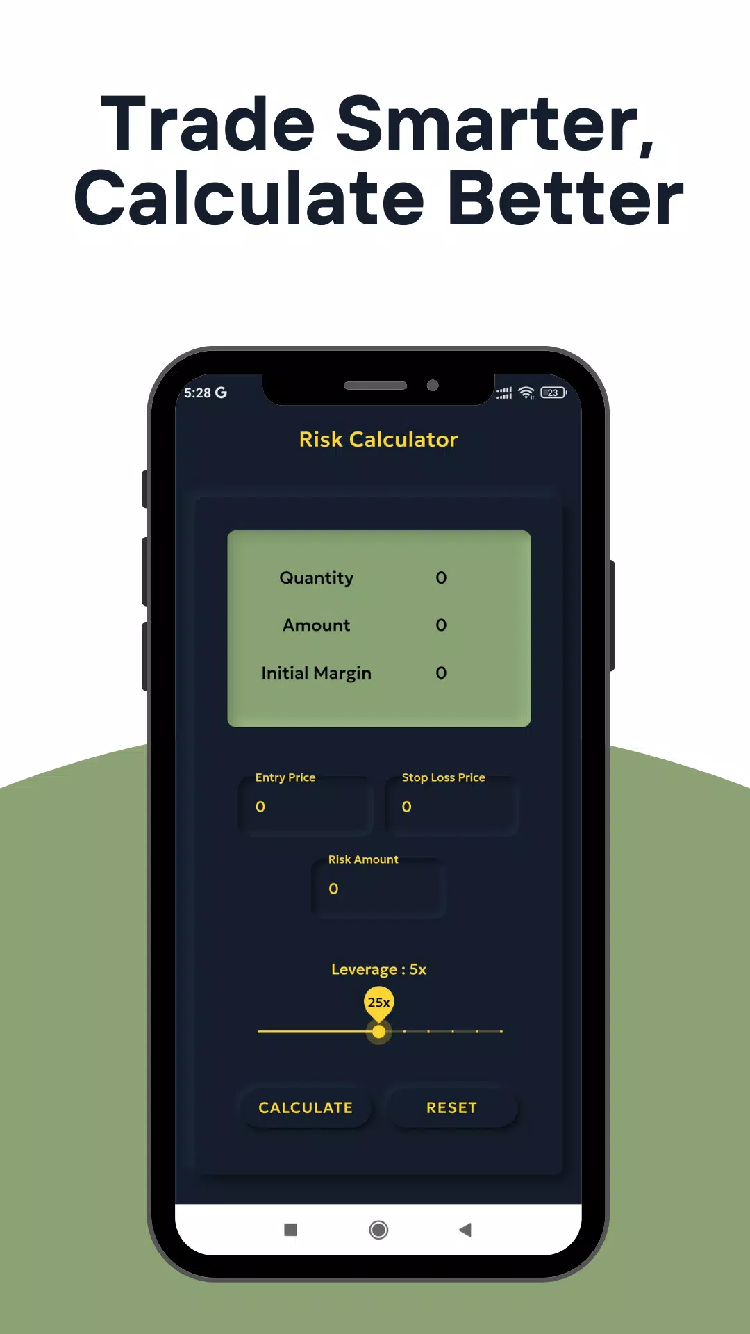 Risk Management Calculator Screenshots