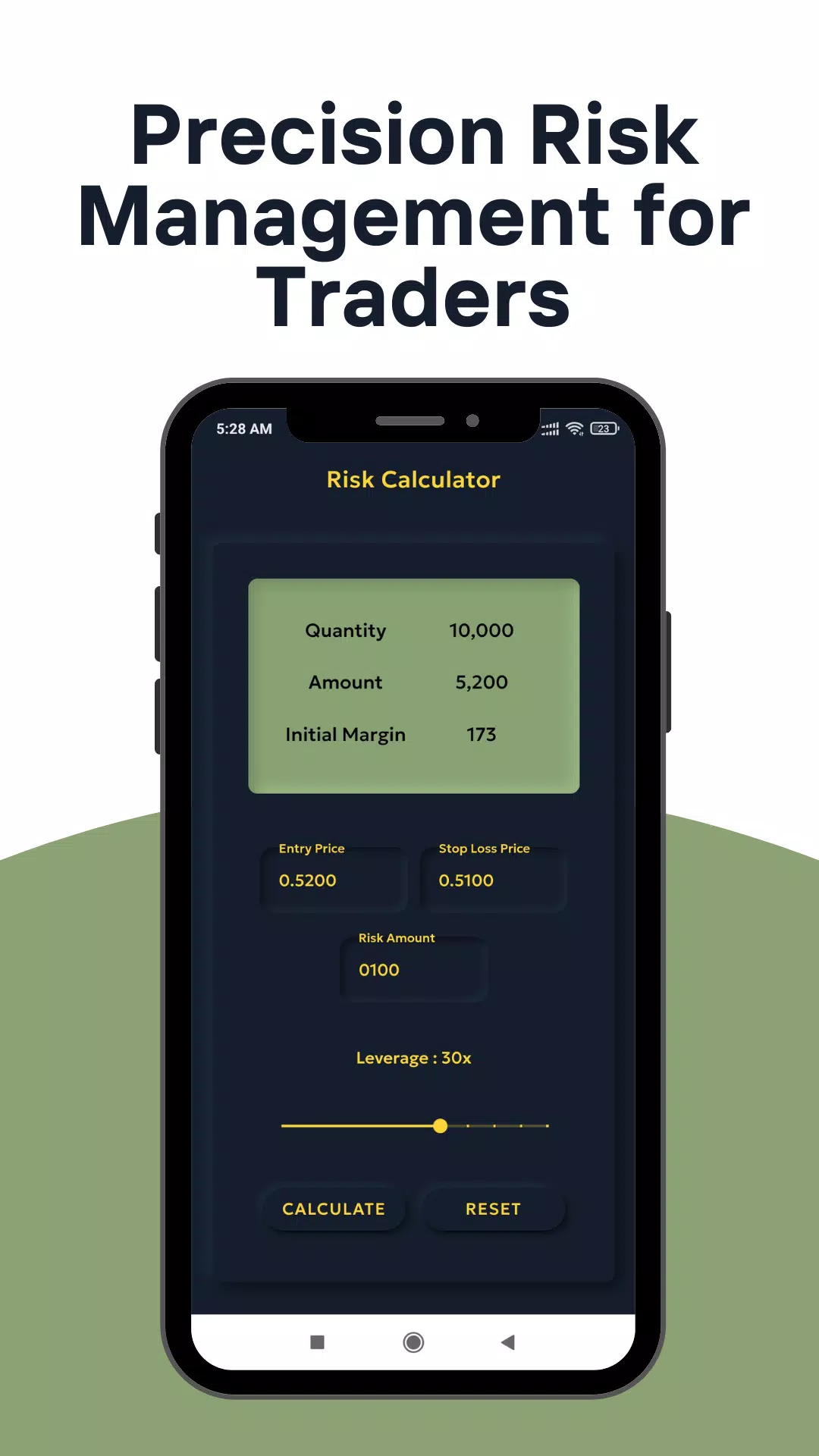 Risk Management Calculator Screenshots