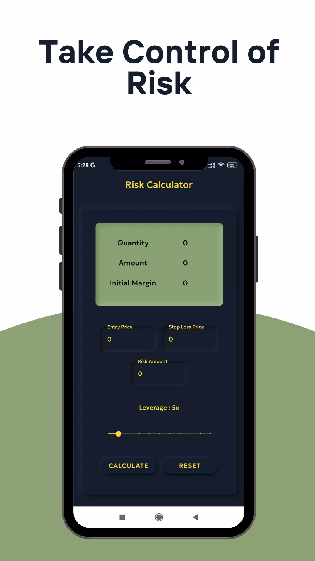 Risk Management Calculator Screenshots