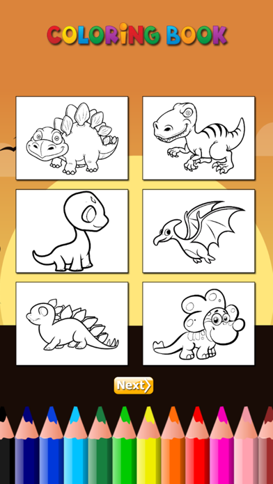 The Dinosaur Coloring Book HD: Learn to color and draw a dinosaur, Free games for children Screenshots