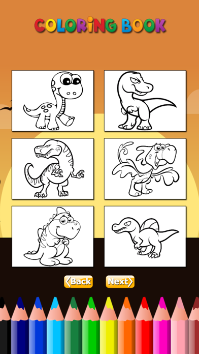 The Dinosaur Coloring Book HD: Learn to color and draw a dinosaur, Free games for children Screenshots