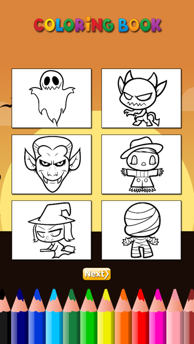 The Ghost Coloring Book Free Games HD: Learn to draw and color a devil, witch, skull and more Screenshots