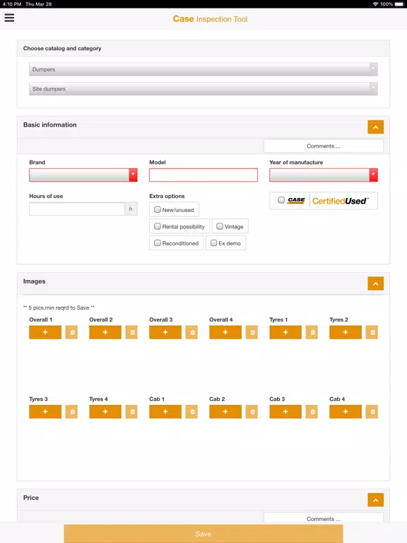 Case Inspection Tool iPad Screenshots