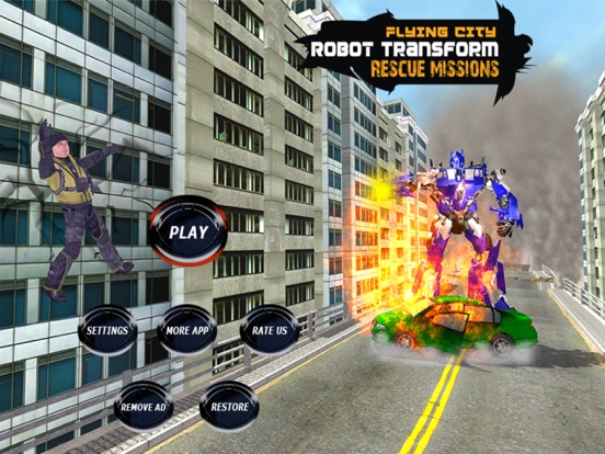 Capturas de pantalla de Future Flying City Robot iPad 