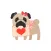 Pug Love Stickers